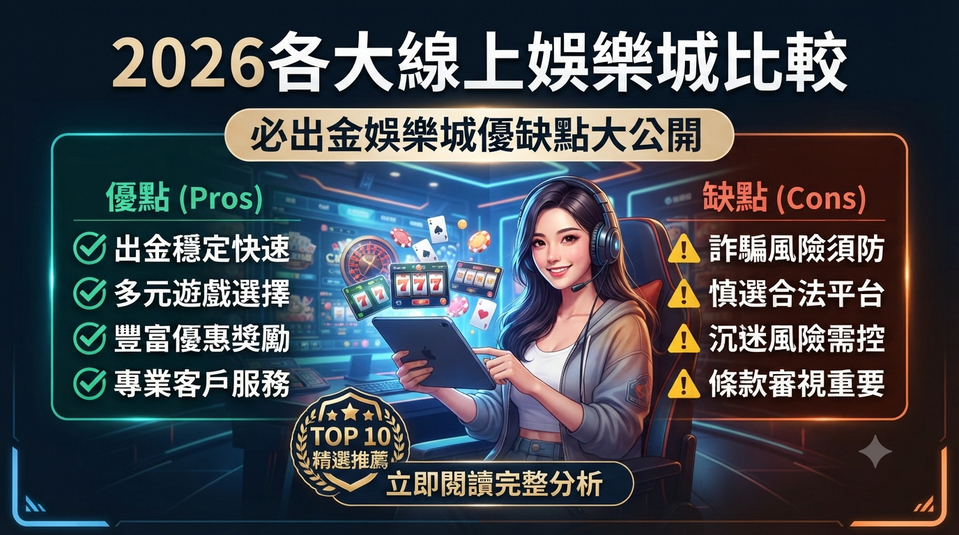 2026各大線上娛樂城比較：必出金娛樂城優缺點大公開